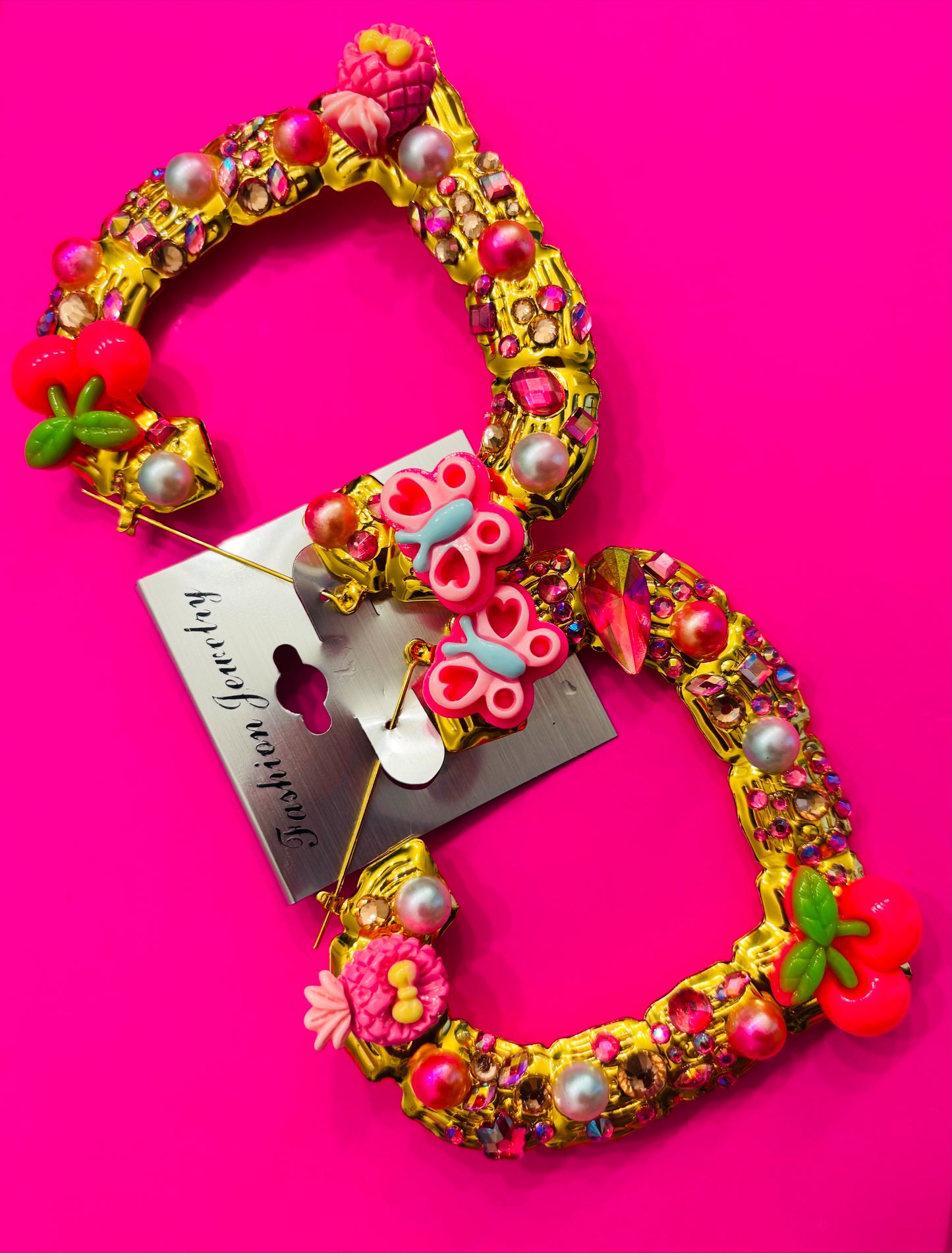 Hearts Poppin’ Junk Bamboo Earrings